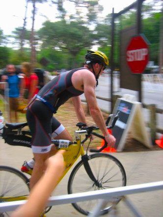 Photo of Dale competing in the 2008 Ford Ironman at Disney World